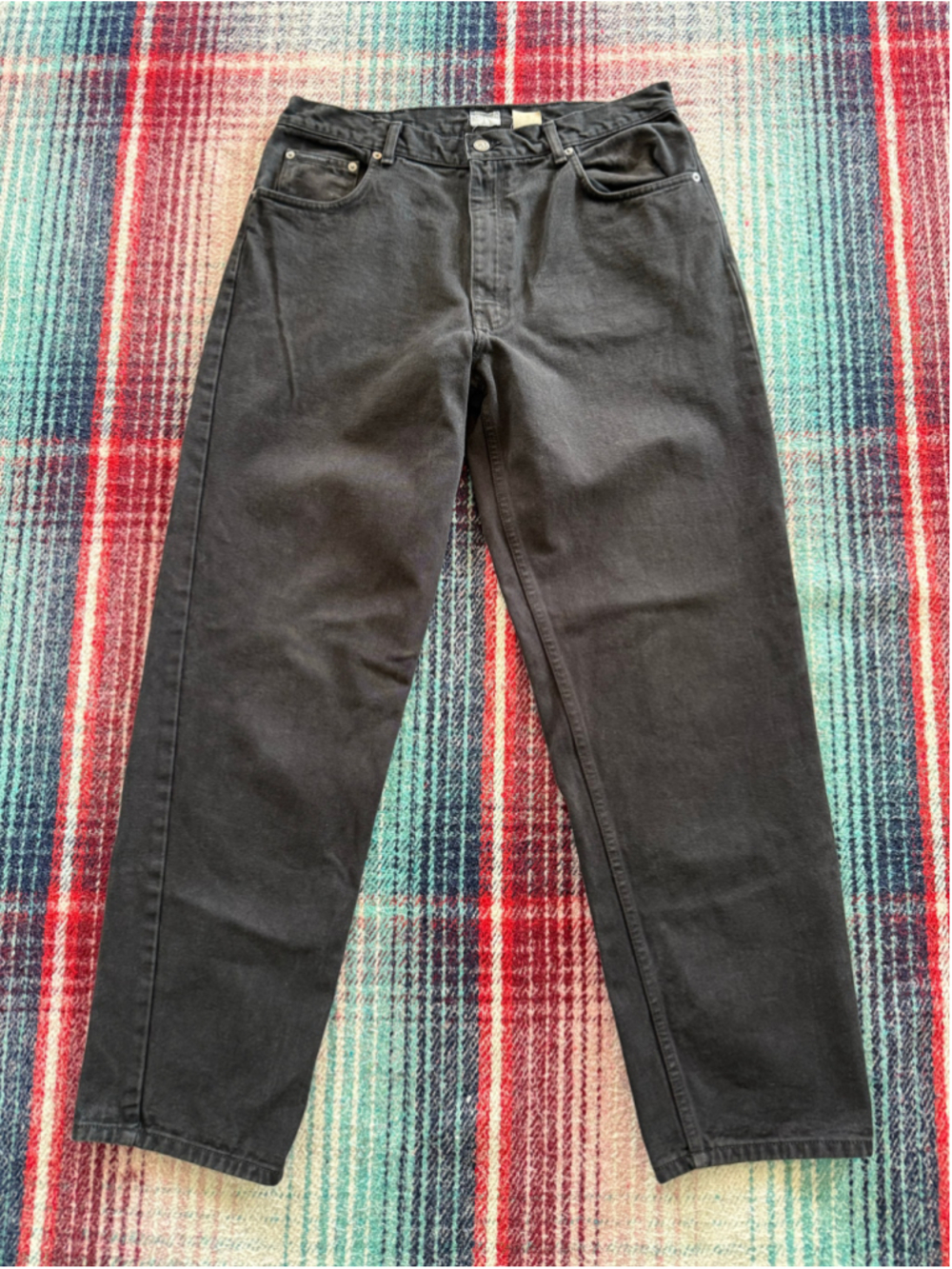 Vintage 90s Calvin Klein Black Straight Leg Jeans 36x31